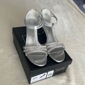 Comfortable silver & rhinestone sandals.